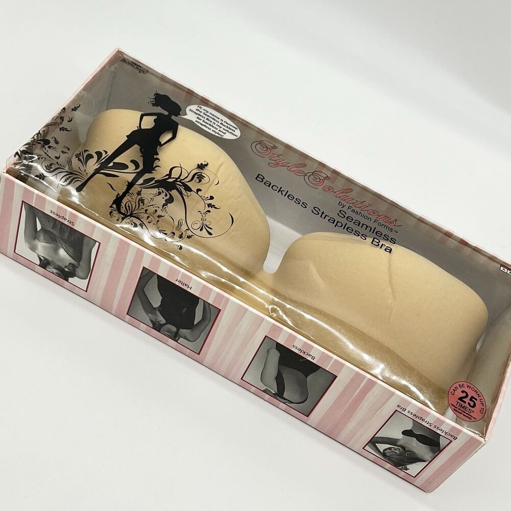 Style Solutions by Fashion Forms Seamless Backless Bra Size D Cup On “Nude”